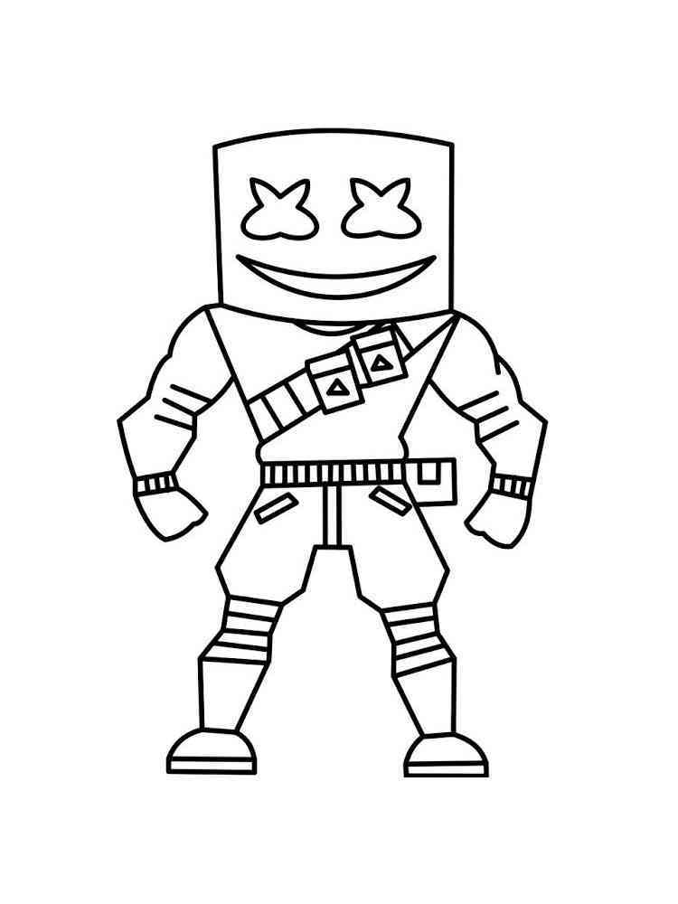 Fortnite Marshmello Coloring Pages Free Printable Fortnite Marshmello Coloring Pages