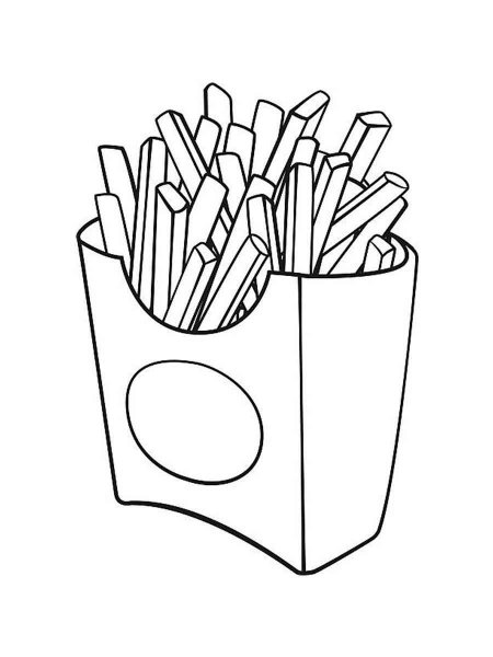 French Fries coloring page - Free printable