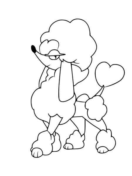 furfrou coloring page in black and white pokemon