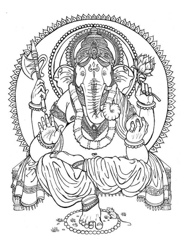 Ganesha coloring pages. Download and print Ganesha coloring pages