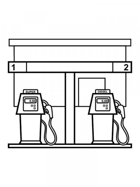Gas Station coloring pages