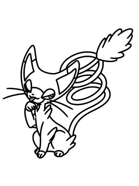 Glameow Pokemon coloring pages - Free Printable