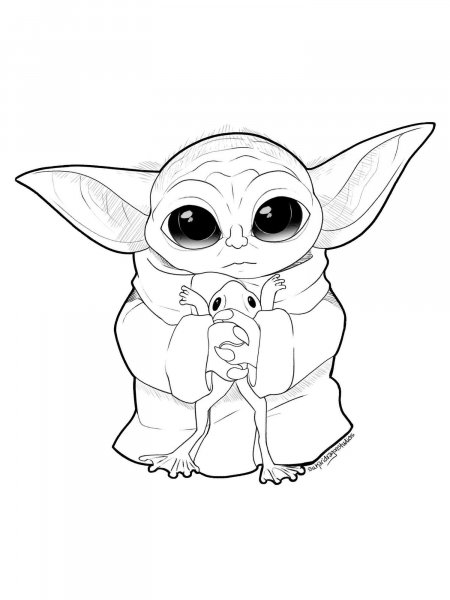 Grogu coloring pages