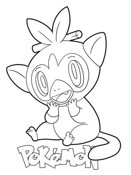 Pokemon Grookey coloring pages - Grookey Coloring Page 2