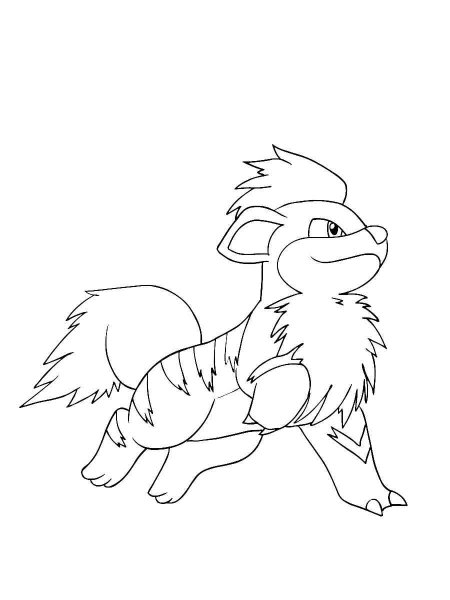Growlithe Pokemon coloring pages - Growlithe Pokemon Coloring Page 2