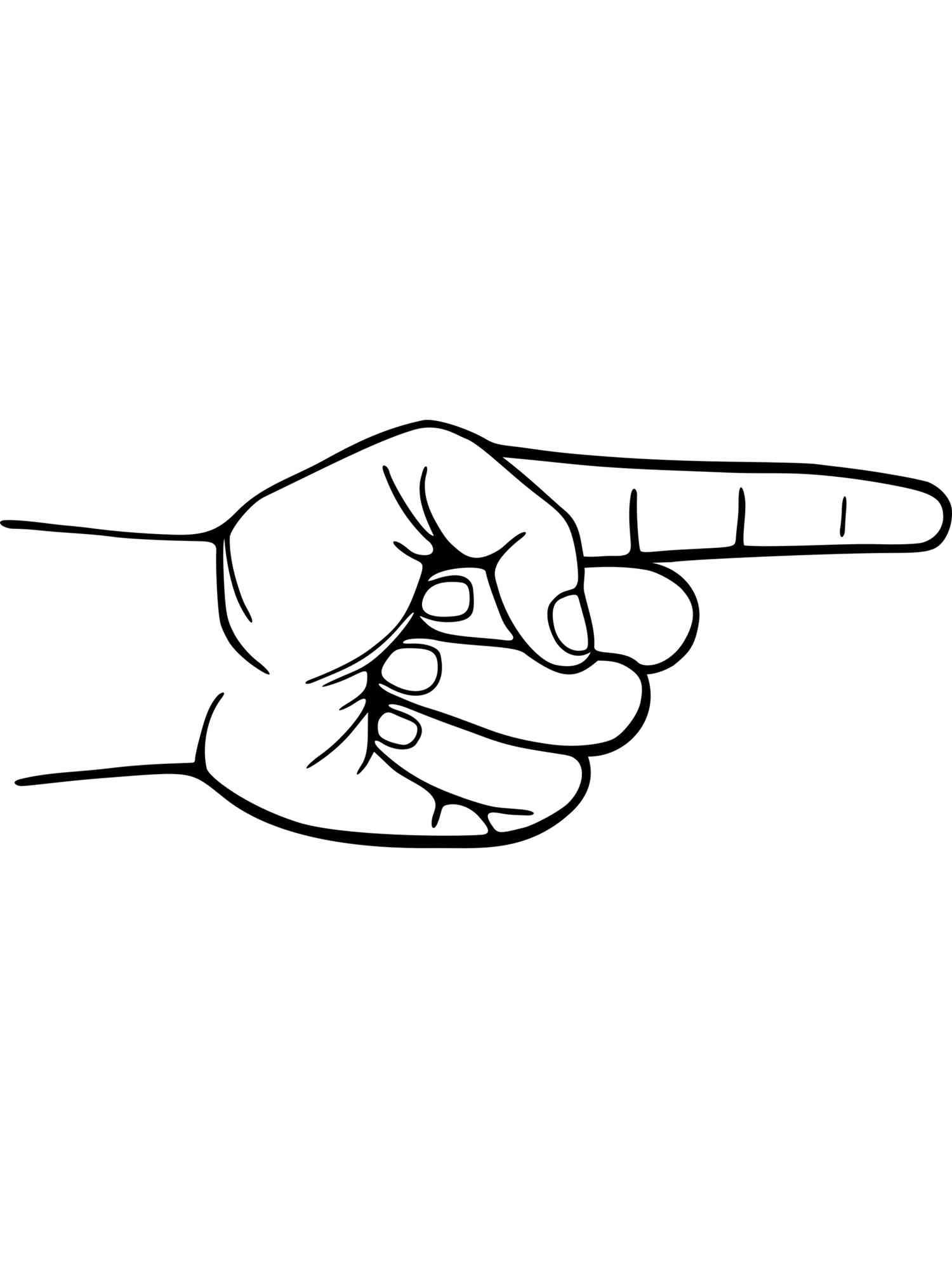 pointing hand coloring page