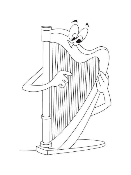 Harp coloring pages