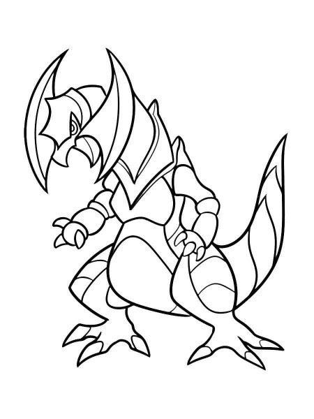 haxorus coloring page printable pokemon