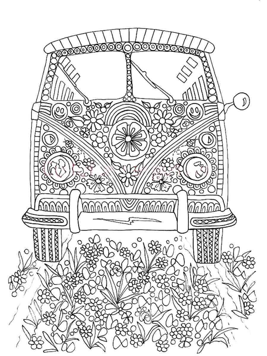 Hippie coloring pages
