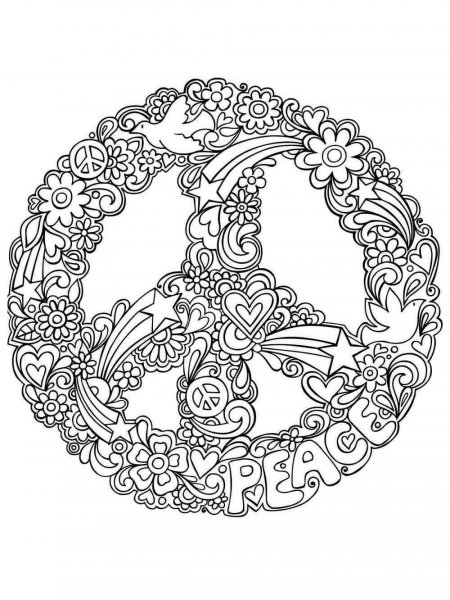 Hippie coloring pages