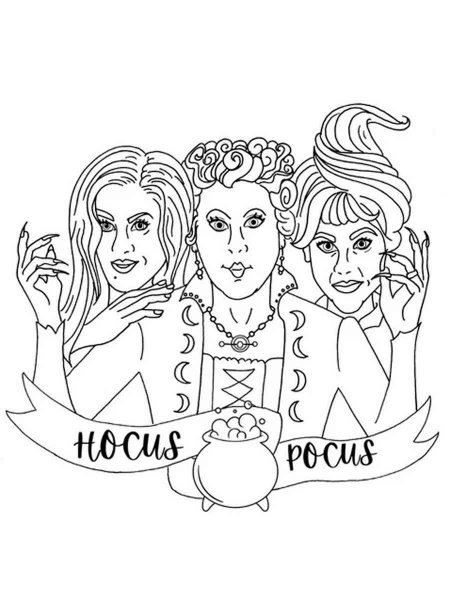 Hocus Pocus coloring pages - Free Printable