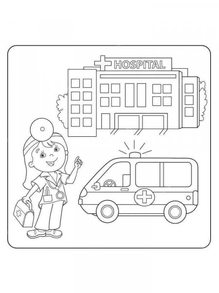 Hospital coloring pages