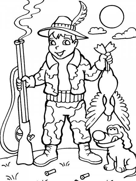 Hunting coloring pages