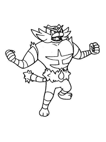 Incineroar Pokemon coloring pages - Free Printable