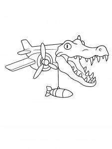 Bombardiro Crocodillo Italian Brainrot coloring page