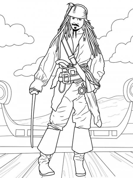 Jack Sparrow coloring pages