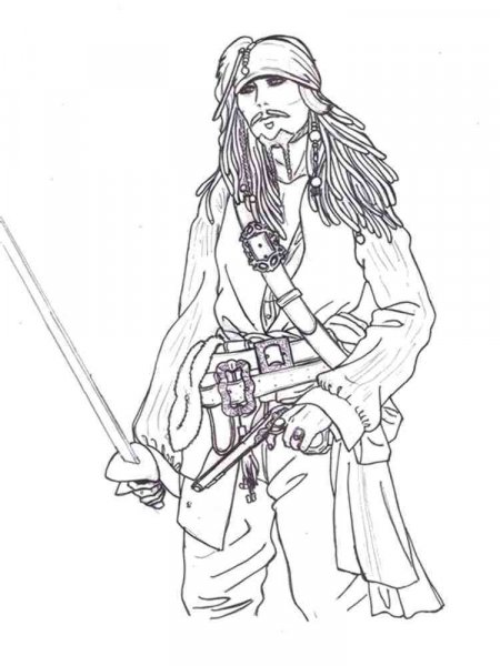 Jack Sparrow coloring pages