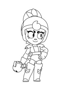 Janet Brawl Stars Coloring Page 1