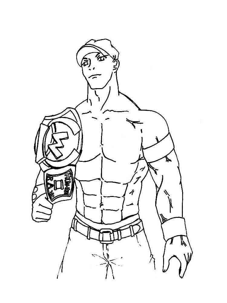 John Cena Coloring Easy Coloring Pages