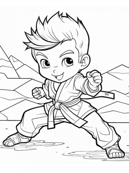 Karate coloring pages