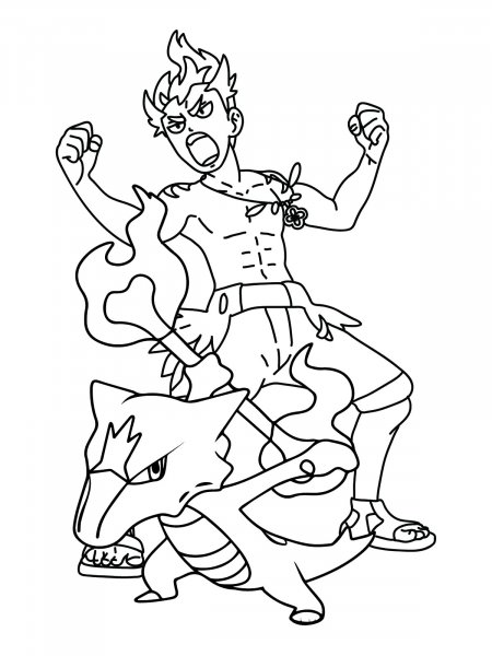 Kiawe Pokemon coloring pages