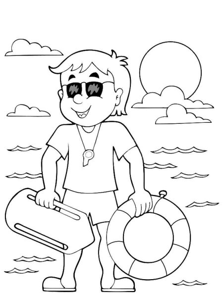 Lifeguard Coloring Pages