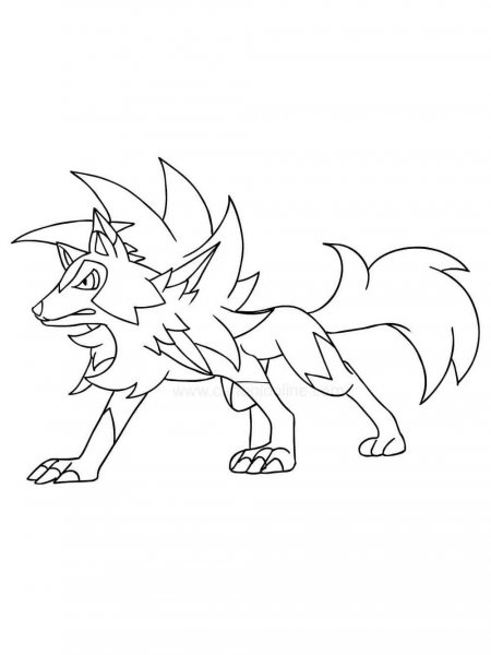 Lycanroc Pokemon coloring pages - Free Printable