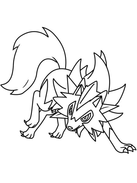 Lycanroc Pokemon coloring pages - Free Printable