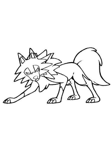 Lycanroc Pokemon coloring pages - Free Printable