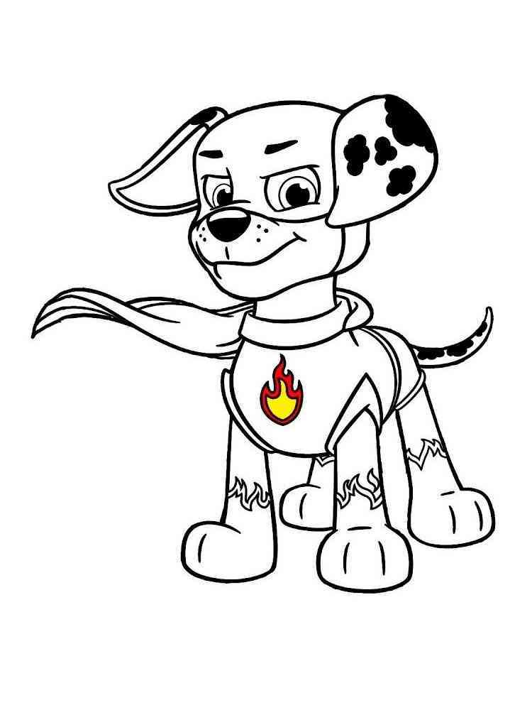 Marshall Paw Patrol coloring pages. Download and print Paw Patrol coloring