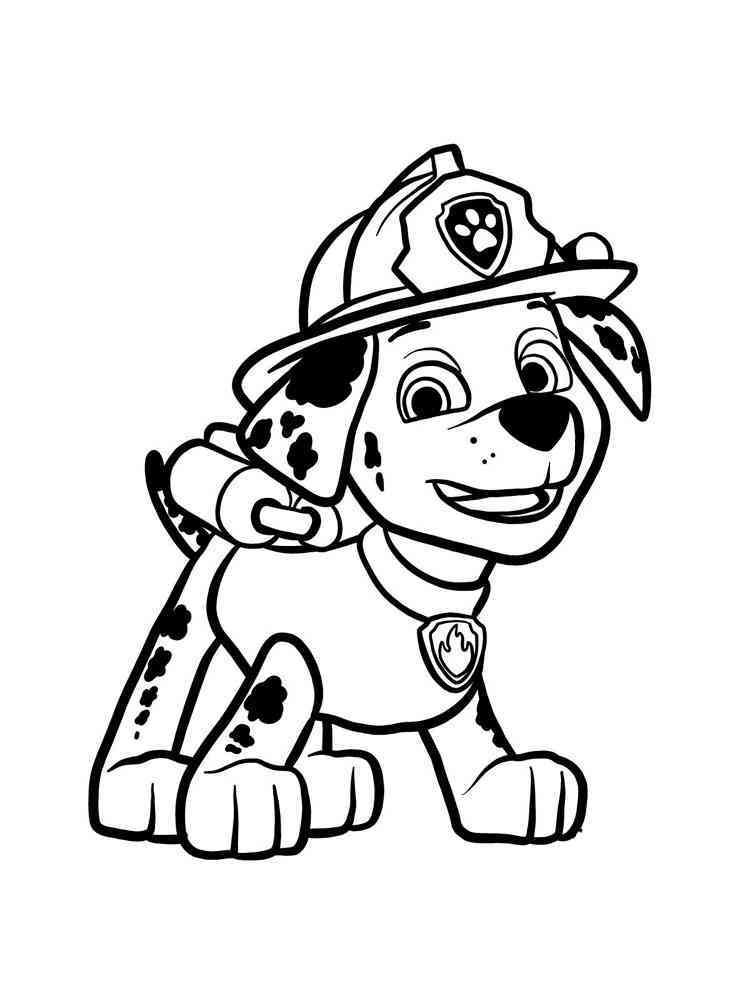 Paw Patrol Marshall Coloring Pages To Print Paw Patrol Valentine