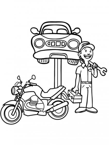 Mechanic coloring pages