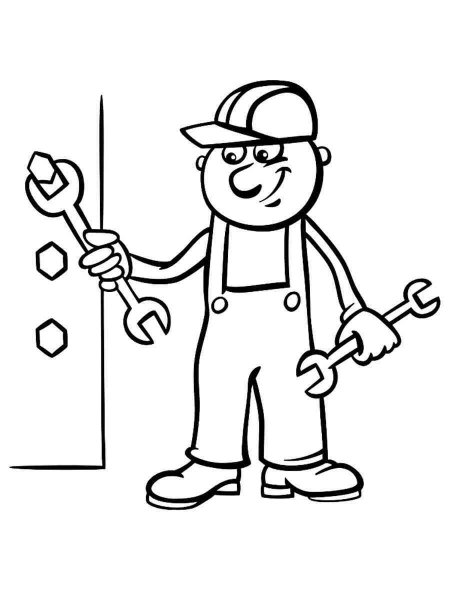 Mechanic coloring pages