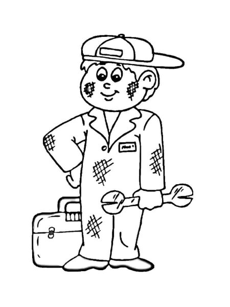 Mechanic coloring pages