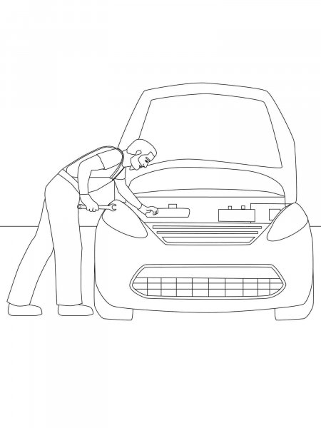 Mechanic coloring pages