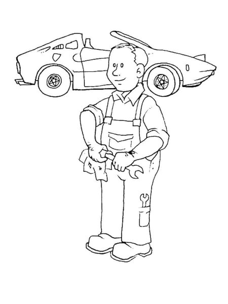 Mechanic coloring pages