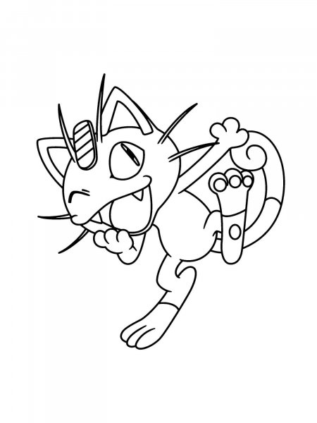 Pokemon Meowth coloring pages - Free Printable