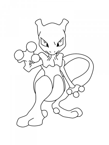 Pokemon Mewtwo coloring pages - Free Printable