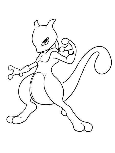 Pokemon Mewtwo coloring pages - Free Printable