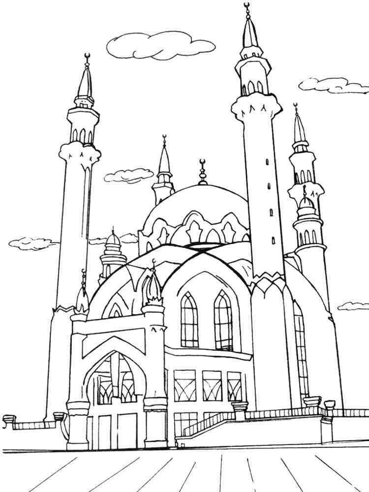 Mosque coloring pages