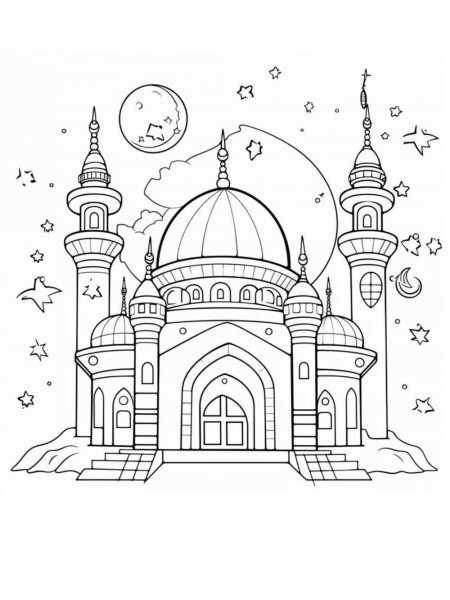 Mosque coloring pages