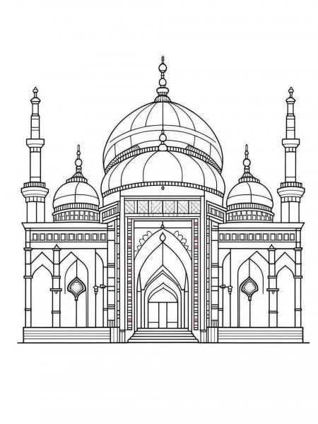 Mosque coloring pages