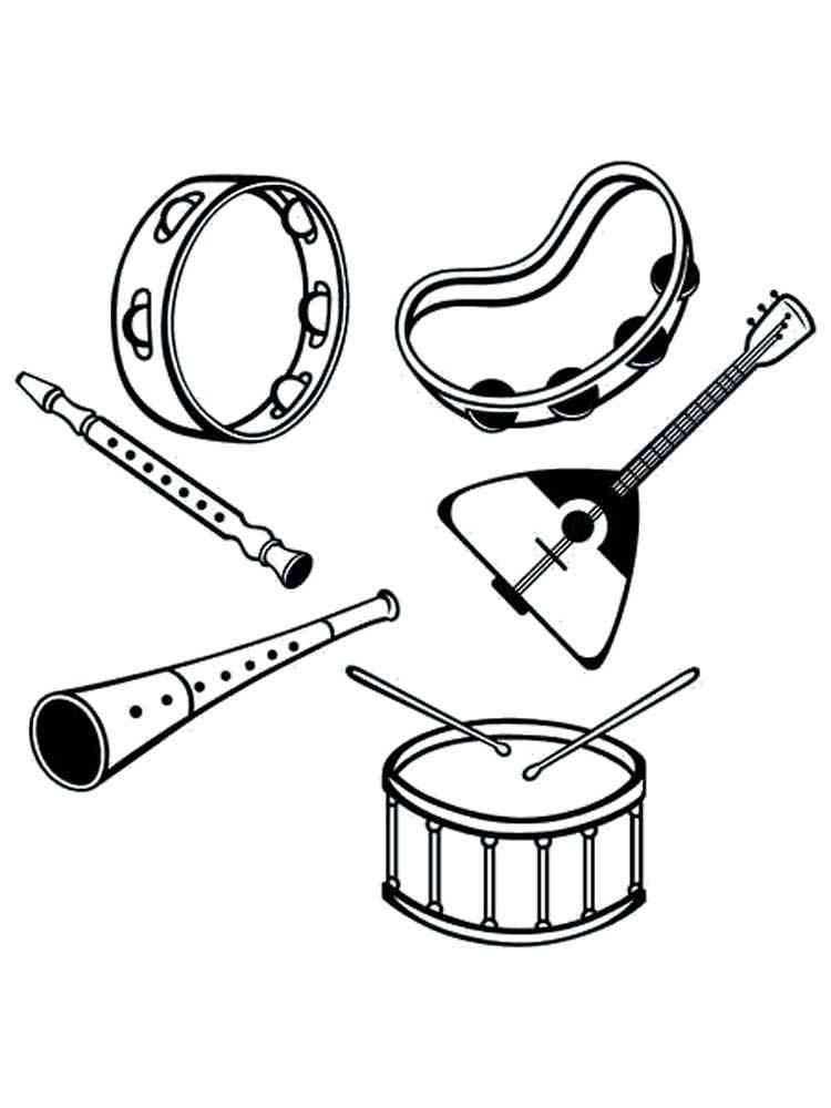 Musical Instrument coloring pages. Download and print Musical Instrument coloring pages