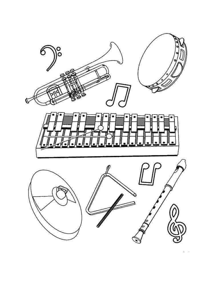 Musical Instruments coloring pages. Free Printable Musical Instruments