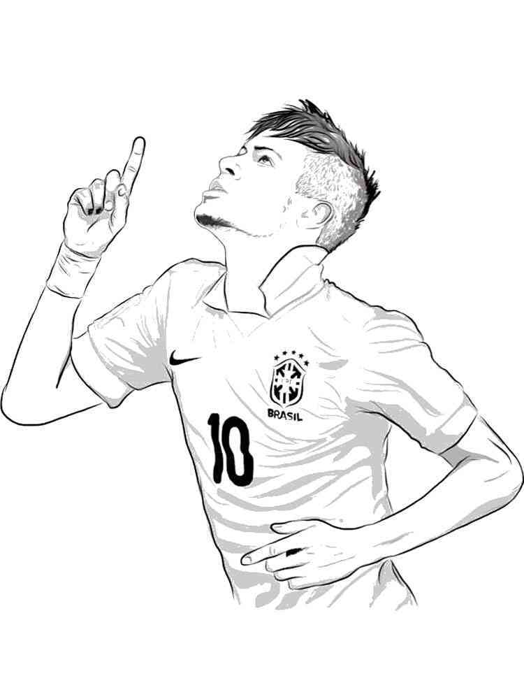 Neymar Jr Coloring Pages Sketch Coloring Page