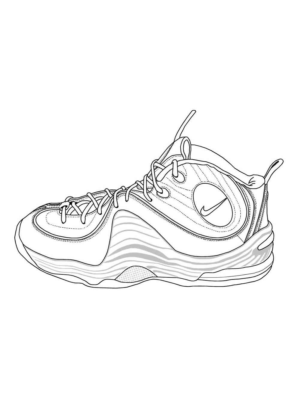 nike shoe outline coloring page