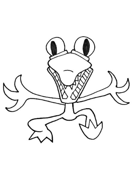 Orange Rainbow Friends coloring pages