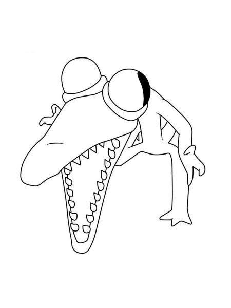 Orange Rainbow Friends coloring pages