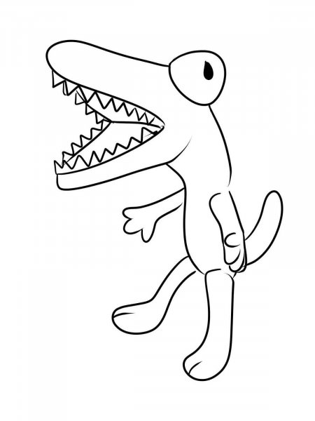 Orange Rainbow Friends coloring pages