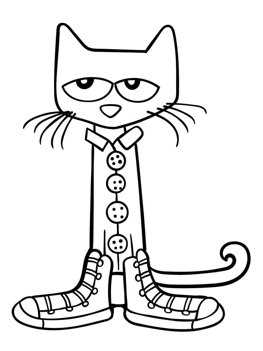 Pete The Cat And His Four Groovy Buttons Sketch Coloring Page